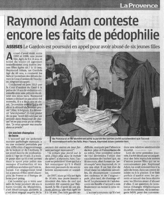 Cour d'Assises d'Avignon du 30/11/15 au 3/12/2015 (Procs de Raymond ADAM)